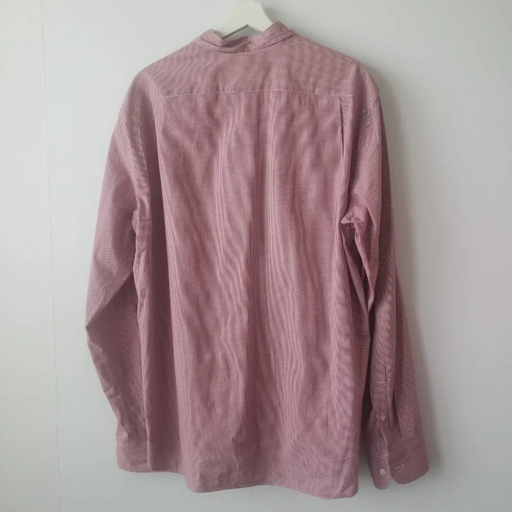 J. Crew Men's Flex Washed Burgundy Check slim Button Down Shirt size XL